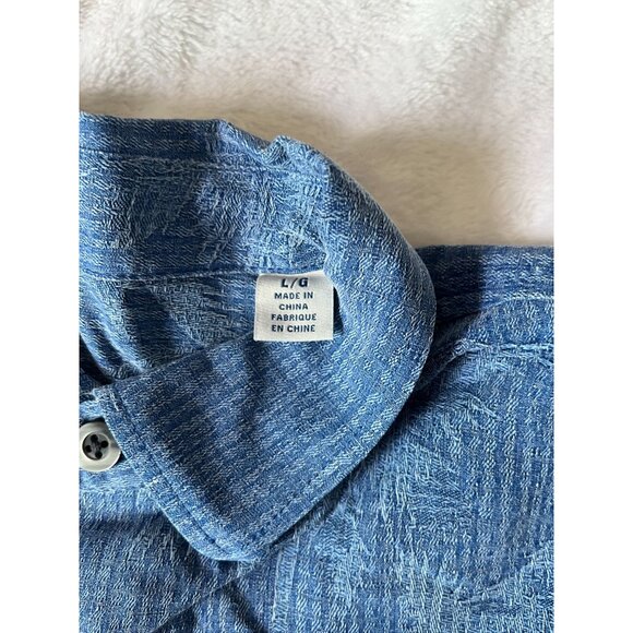 Tommy Bahama Mens Blue Palm Tree Print Short Sleeve Button-Up Shirt Large Casual - Picture 5 of 11